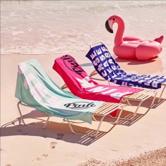 PINK VS BEACH TOWEL EXTRA LARGE 2016 HOLIDAY COLLECTION BOYFRIEND BLUE - Picture 7 of 7